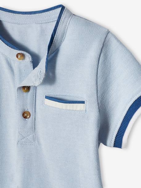 Piqué Knit Polo Shirt For Babies sky blue - vertbaudet enfant 