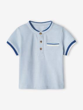 Baby-T-shirts & Roll Neck T-Shirts-T-shirts-Piqué Knit Polo Shirt For Babies