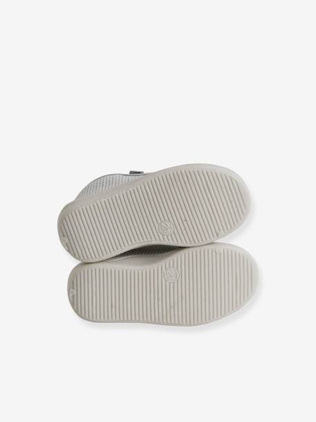 Canvas Slippers with Zip, for Babies striped grey - vertbaudet enfant 