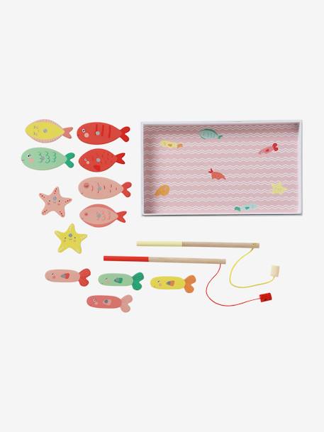 Pêche à la ligne magnétique en bois FSC® multicolore+rose - vertbaudet enfant 