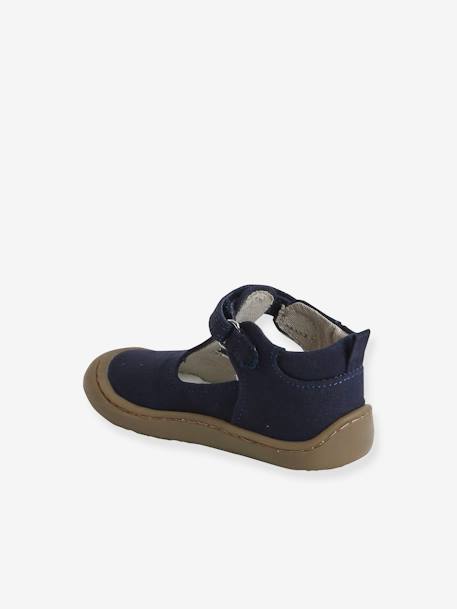 Soft Pram Shoes in Fabric, with Hook-and-Loop Straps, for Babies, Designed for Crawling blue - vertbaudet enfant 