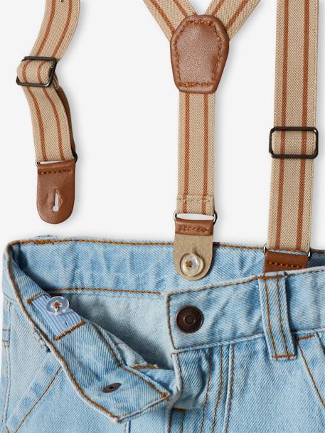 Jeans with Removable Braces, for Babies bleached denim - vertbaudet enfant 