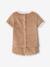 Ensemble bébé tee-shirt + short en éponge rayé bleu+taupe - vertbaudet enfant 