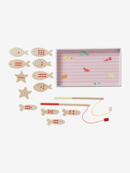 Magnetic Fishing Game - Wood FSC® Certified rose+Wood/Multi - vertbaudet enfant 