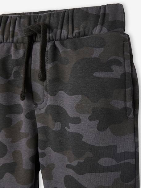 Pantalon jogging camouflage garçon en molleton noir imprimé - vertbaudet enfant 