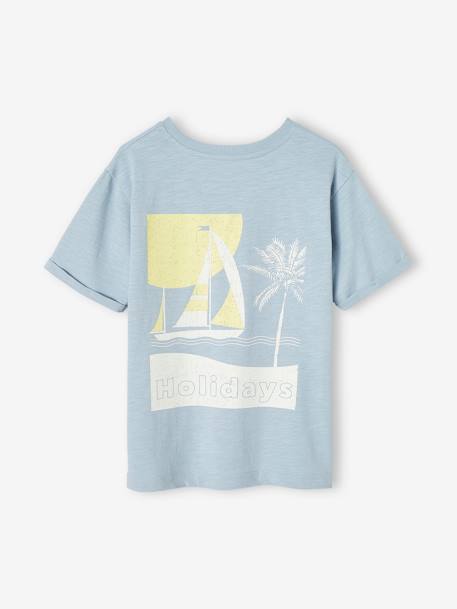 T-shirt maxi motif bateau au dos garçon bleu ciel - vertbaudet enfant 