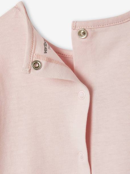 T-shirt bébé personnalisable manches longues écru+rose pâle - vertbaudet enfant 
