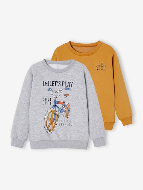 Pack of 2 BMX Sweatshirts for Boys night blue+ochre+petrol blue - vertbaudet enfant 