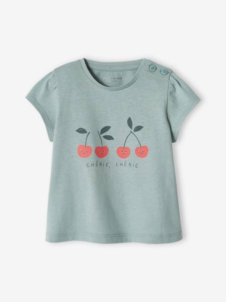 Pack of 2 Basic T-Shirts for Babies ecru+grey blue+old rose - vertbaudet enfant 