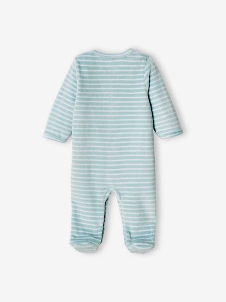 Pack of 2 Boat Sleepsuits in Velour for Baby Boys sky blue - vertbaudet enfant 