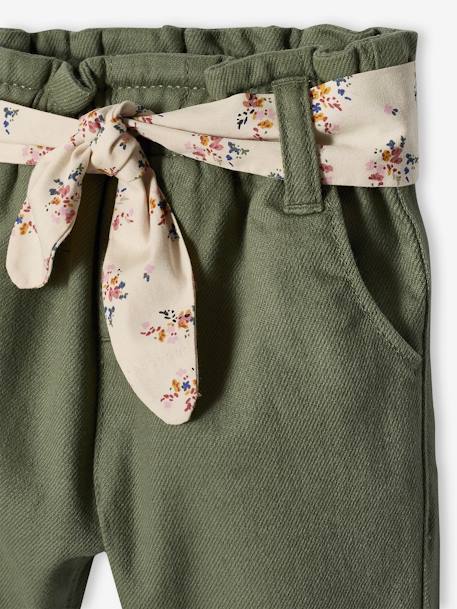 Paperbag Trousers with Belt, for Babies lichen+rosy - vertbaudet enfant 