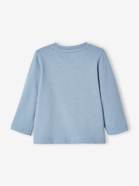Tee-shirt personnalisable bébé manches longues bleu ciel+écru - vertbaudet enfant 