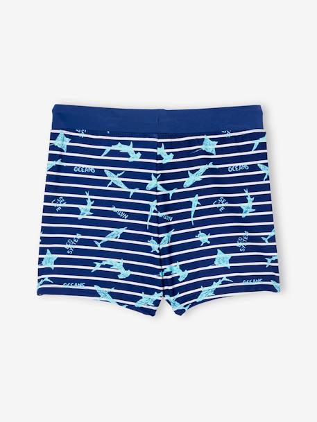 Swim Boxers with Tropical Print for Boys striped navy blue - vertbaudet enfant 
