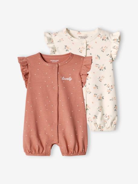 Lot de 2 combishorts 'lovely' bébé blush - vertbaudet enfant 
