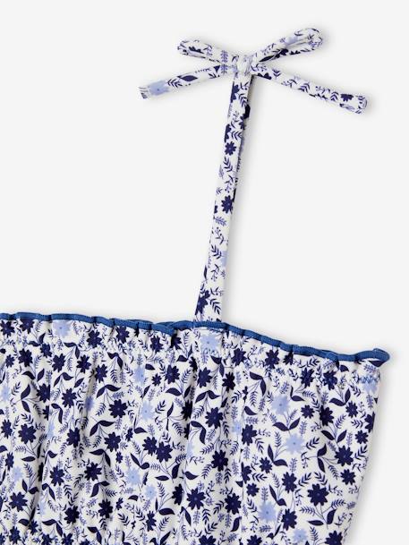 Maillot de bain 2 pièces fleuri fille bleu - vertbaudet enfant 