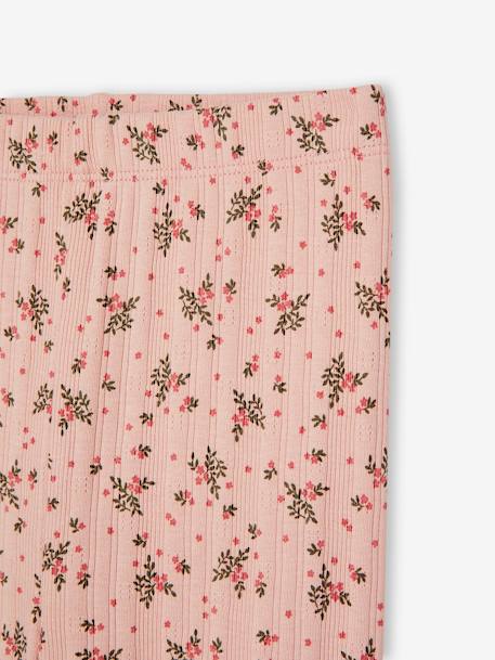 Floral Print Leggings in Fancy Openwork, for Girls rosy - vertbaudet enfant 