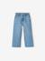 Jean fille large bas effiloché denim bleached+gris+stone - vertbaudet enfant 