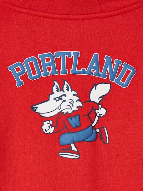 Sweat à capuche sport grand motif team Portland au dos garçon rouge - vertbaudet enfant 