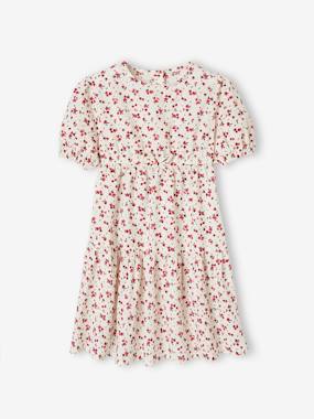 -Frilly Dress with 3/4 Sleeves for Girls