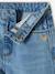 Jean fille large bas effiloché denim bleached+gris+stone - vertbaudet enfant 