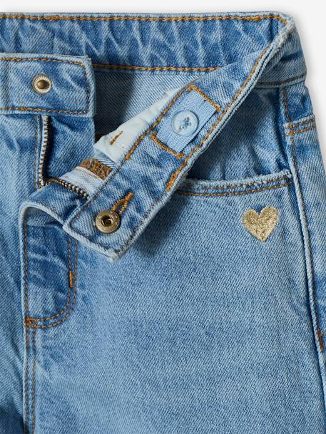 Vertbaudet Wide Leg Jeans, Fabric Belt, for Babies Bleached Denim