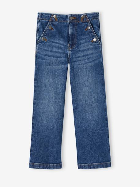Flared Jeans Fancy Flap-Opening Effect for Girls stone - vertbaudet enfant 