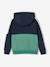 Sweat zippé à capuche effet colorblock sport garçon bleu roi+gris chiné+vert - vertbaudet enfant 