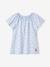 Printed Blouse with Butterfly Sleeves, for Girls sky blue - vertbaudet enfant 