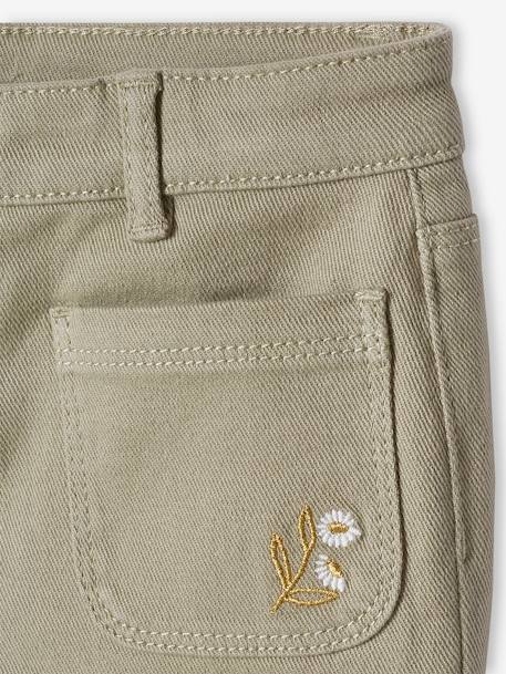 Shorts Embroidered with Iridescent Flowers, for Girls lichen+mauve - vertbaudet enfant 
