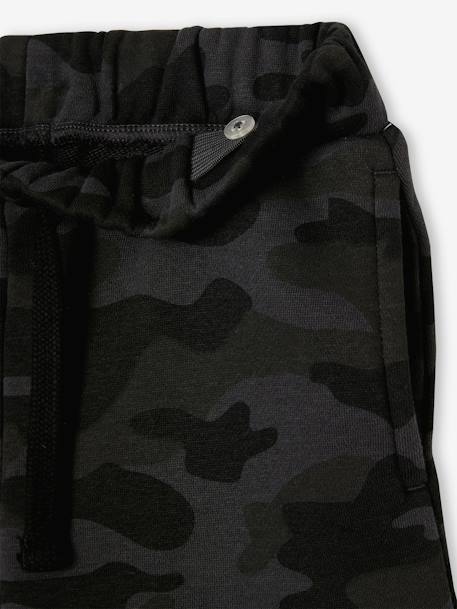 Fleece Bermuda Shorts with Camouflage Print, for Boys printed black - vertbaudet enfant 