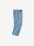 Jean fille large bas effiloché denim bleached+gris+stone - vertbaudet enfant 