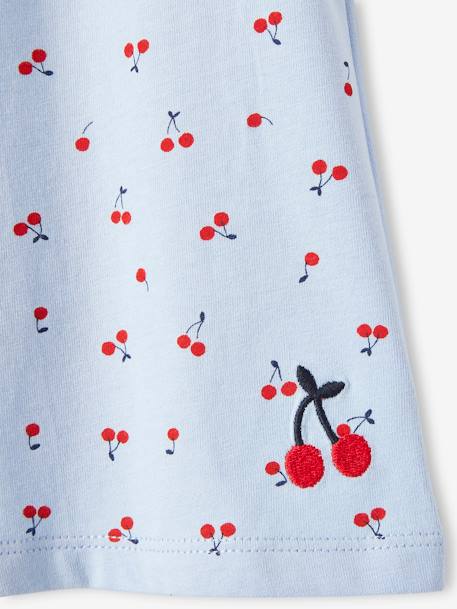 Printed Blouse with Butterfly Sleeves, for Girls sky blue - vertbaudet enfant 