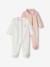 Pack of 2 Heart Sleepsuits in Velour for Baby Girls pale pink - vertbaudet enfant 