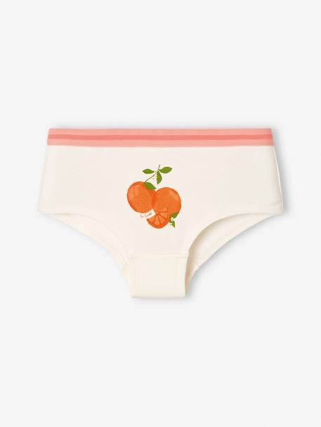Pack of 5 Fruit Shorties for Girls peach - vertbaudet enfant 