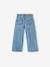 Jean fille large bas effiloché denim bleached+gris+stone - vertbaudet enfant 