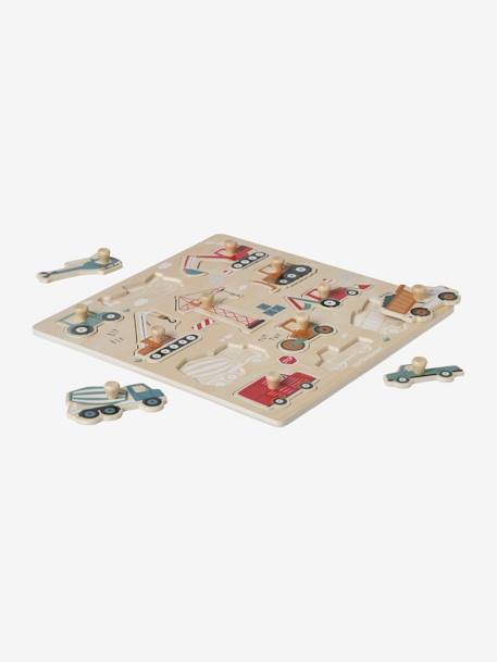 Construction Site Peg Puzzle in FSC® Wood yellow - vertbaudet enfant 