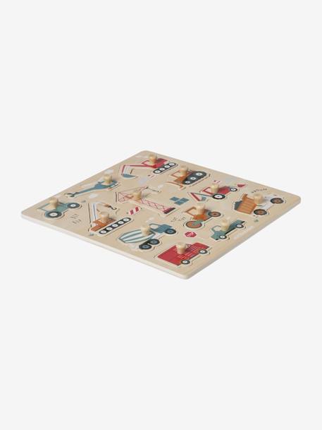 Construction Site Peg Puzzle in FSC® Wood yellow - vertbaudet enfant 