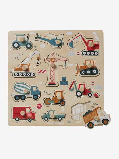 Construction Site Peg Puzzle in FSC® Wood yellow - vertbaudet enfant 