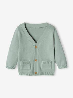Baby-Jumpers, Cardigans & Sweaters-Cardigans-Cardigan with Fancy Pockets, for Baby Boys