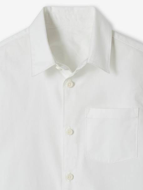 Chemise blanche en popeline manches longues garçon blanc - vertbaudet enfant 