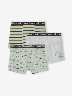 -Pack of 3 Stretch Boxers for Boys, "Digger"