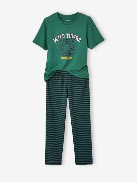 3-Piece Pyjamas, Tiger, for Boys green - vertbaudet enfant 