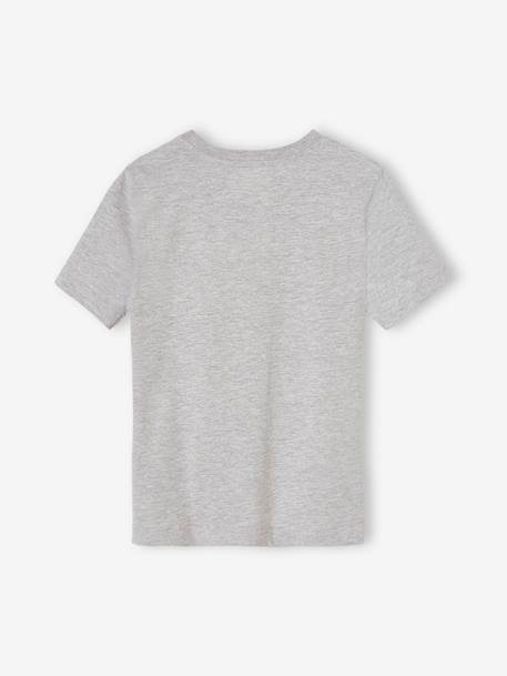 T-shirt à sequins garçon écru+gris chiné - vertbaudet enfant 