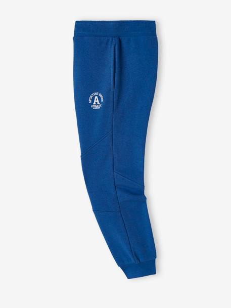 Pantalon jogging 'Athletic' garçon en molleton BLEU CANARD+bleu roi+chocolat+rouge - vertbaudet enfant 