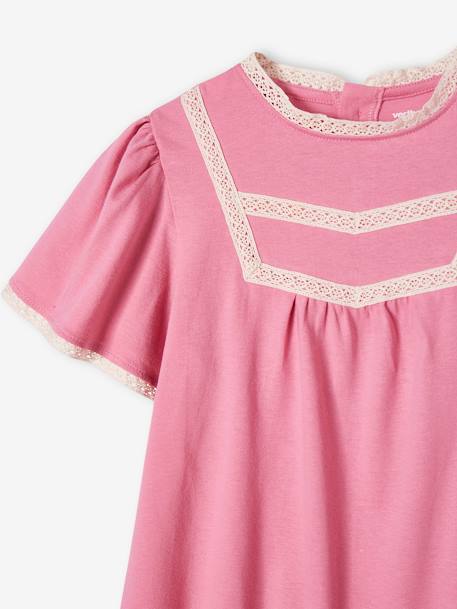 Blouse with Ladderline Stitching for Girls sweet pink - vertbaudet enfant 