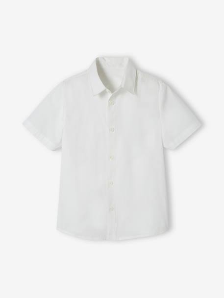 Plain Short Sleeve Shirt for Boys white - vertbaudet enfant 