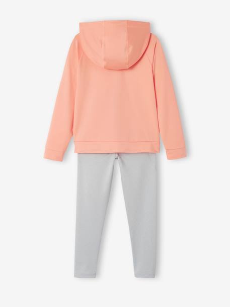 Sports Combo, Zipped Jacket & Leggings in Techno Fabric, for Girls peach - vertbaudet enfant 