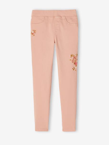 Tregging brodé MorphologiK Medium Fille rose poudré - vertbaudet enfant 