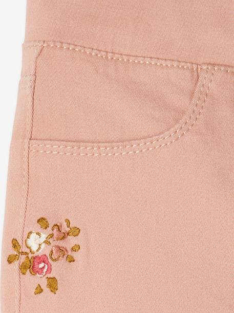 Tregging brodé MorphologiK Large fille rose poudré - vertbaudet enfant 