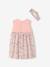 Robe bébé naissance et bandeau assorti beige+rose poudré+tilleul imprimé - vertbaudet enfant 